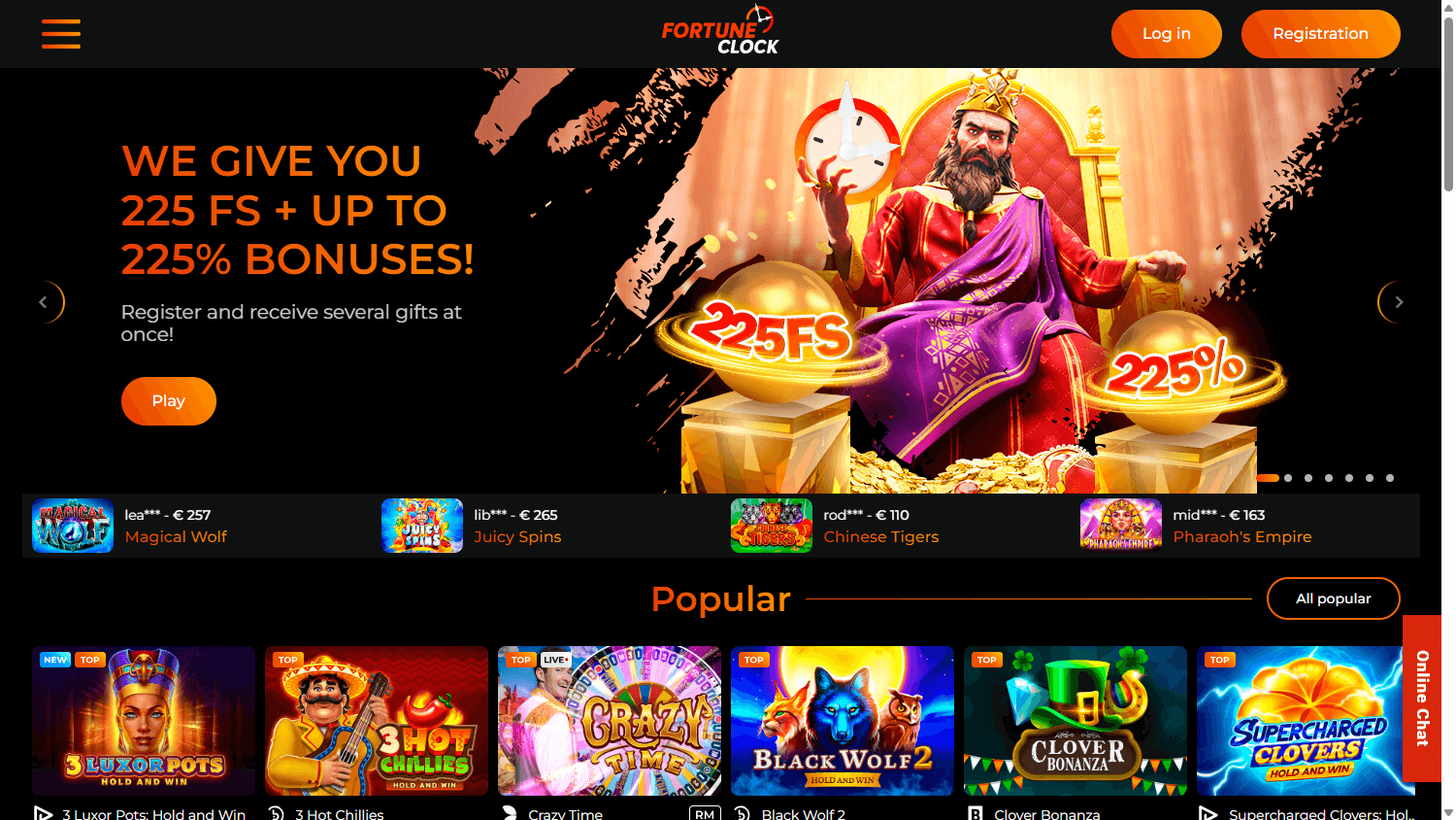 Fortune Clock Casino Desktop screenshot